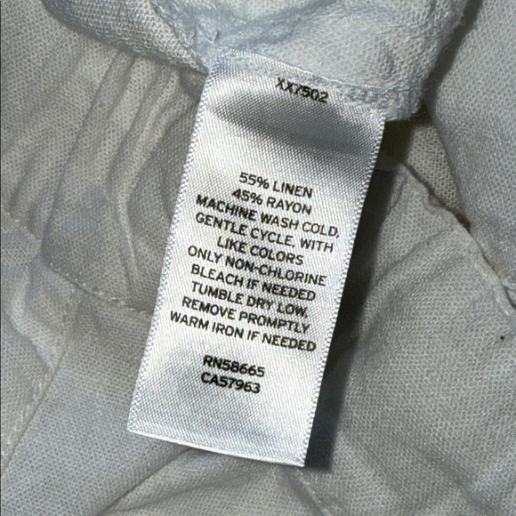 Caslon White Relaxed Linen Blend Drawstring Waist Pants Wide Leg Resortwear Sz M - Picture 10 of 14